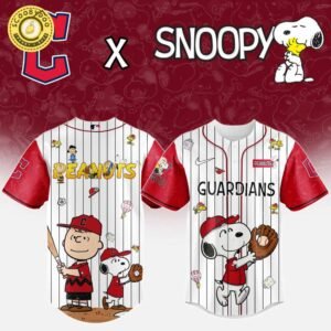 Cleveland Guardians MLB “75th Anniversary of Peanuts” Snoopy Special Edition Jersey 2025
