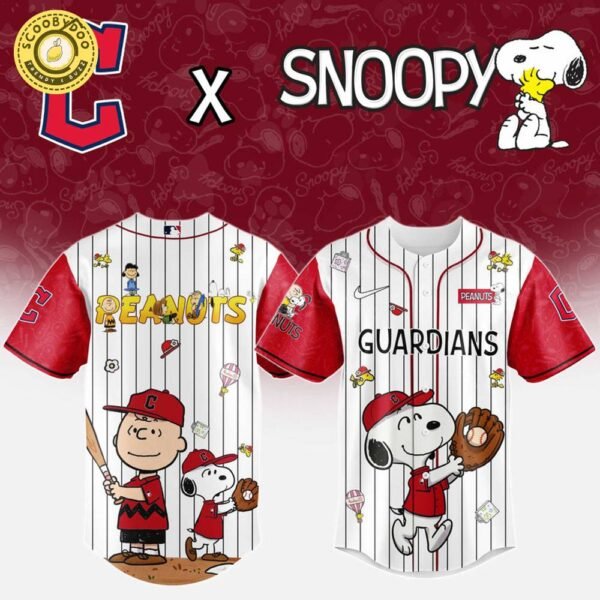 Cleveland Guardians MLB “75th Anniversary of Peanuts” Snoopy Special Edition Jersey 2025