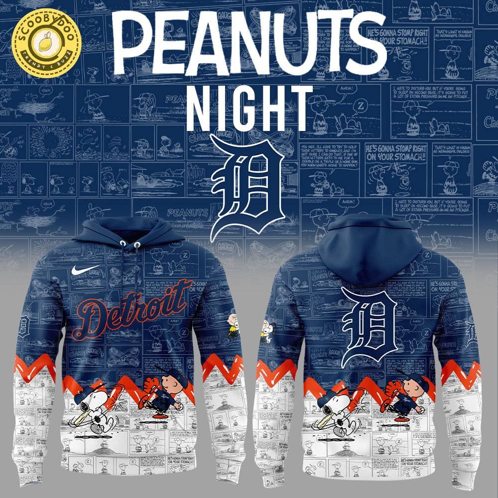 Detroit Tigers 75th Anniversary of Peanuts Hoodie Detroit Tigers 75th Anniversary of Peanuts Hoodie