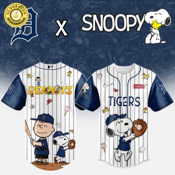 Detroit Tigers MLB “75th Anniversary of Peanuts” Snoopy Special Edition Jersey 2025