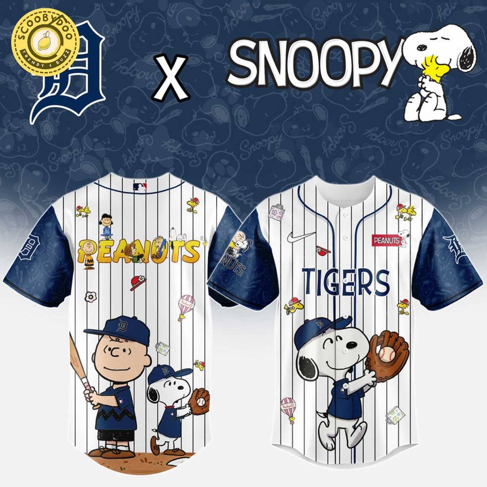 Detroit Tigers MLB “75th Anniversary of Peanuts” Snoopy Special Edition Jersey 2025 Detroit Tigers MLB “75th Anniversary of Peanuts” Snoopy Special Edition Jersey 2025