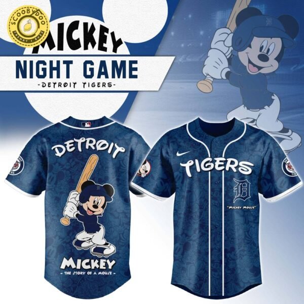 Detroit Tigers x Mickey Night Game Baseball Jersey