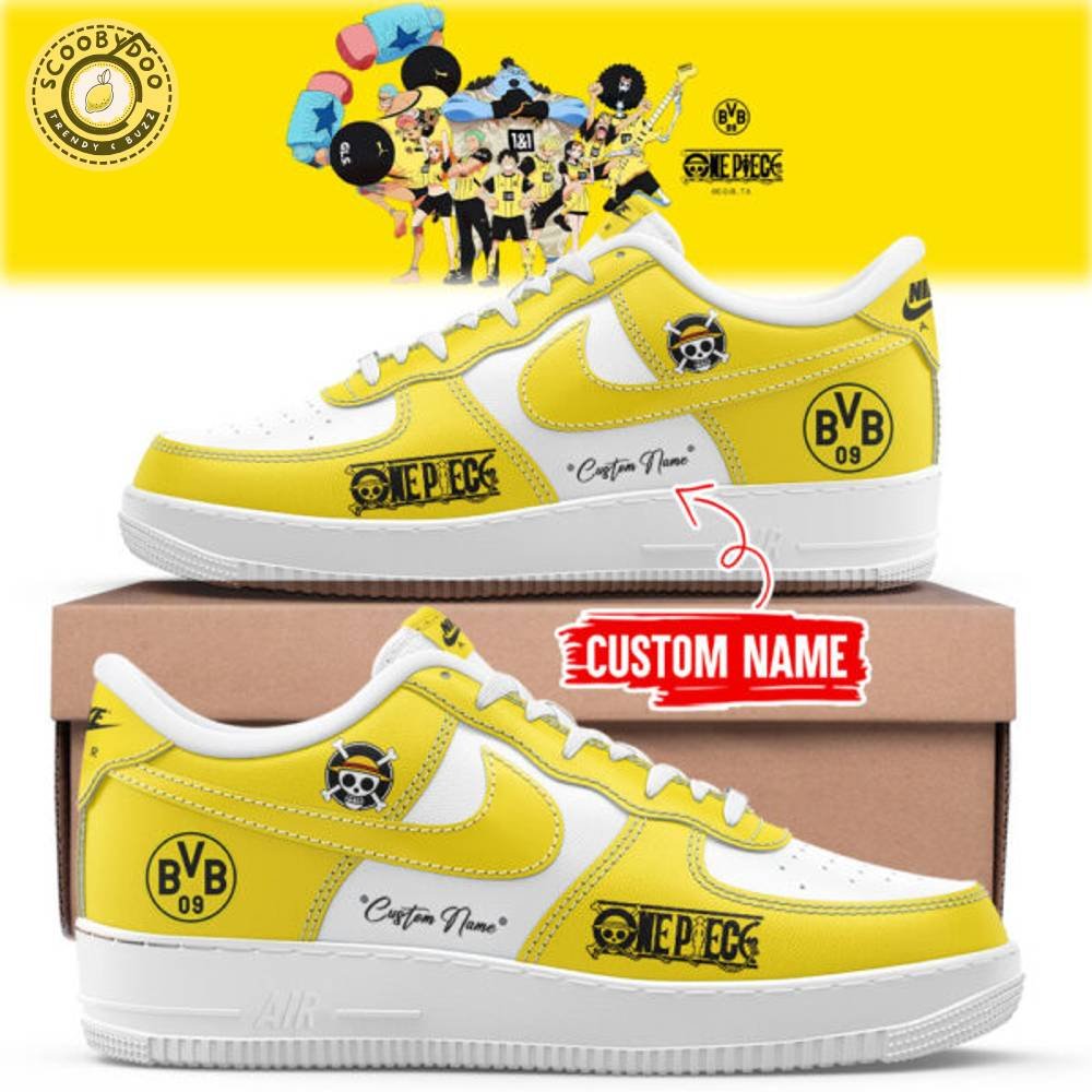 Dortmund X One Piece Custom Name AF1 Shoes Limited Edition Dortmund X One Piece Custom Name AF1 Shoes Limited Edition