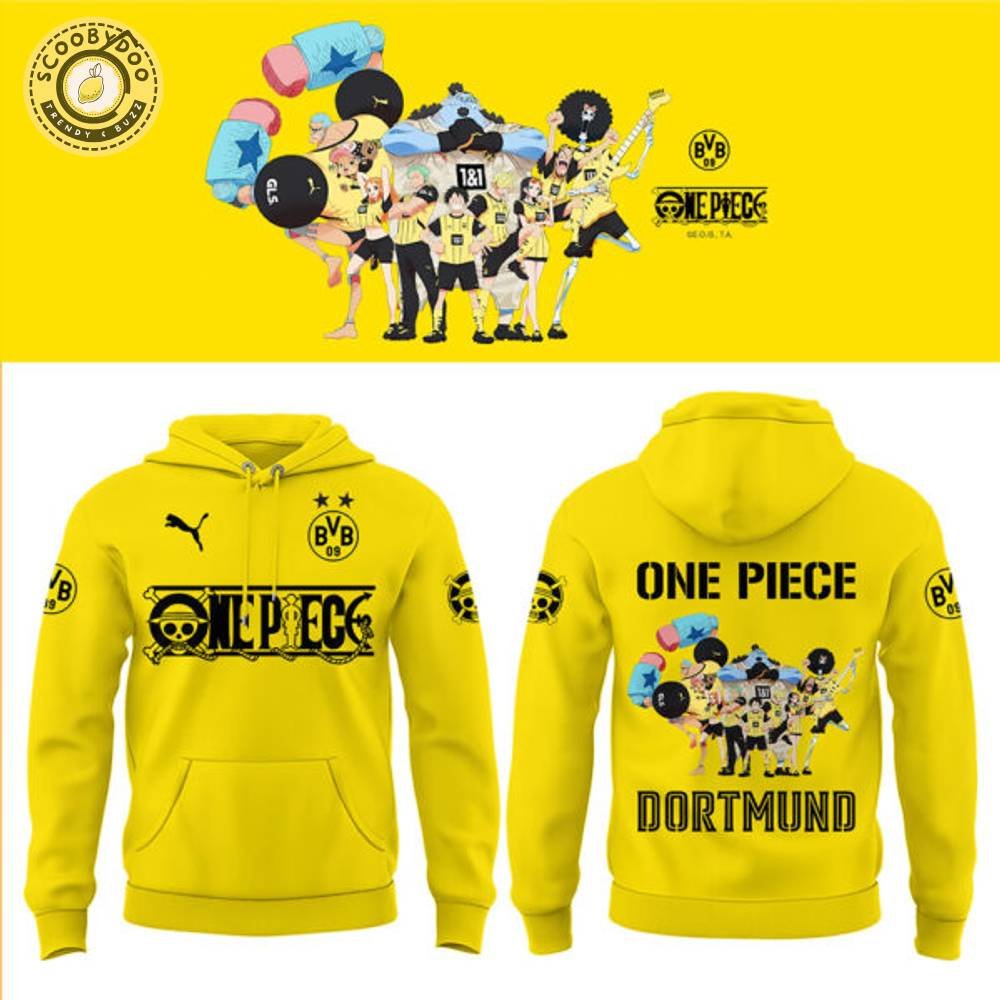 Dortmund X One Piece Yellow Hoodie Dortmund X One Piece Yellow Hoodie