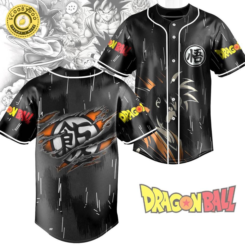 Dragon Ball Baseball Jersey - Goku Kanji悟 Shirt - Anime Streetwear Jersey Dragon Ball Baseball Jersey - Goku Kanji悟 Shirt - Anime Streetwear Jersey