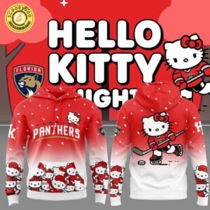 Florida Panthers x Hello Kitty Red Hoodie 2025 Limited Edition