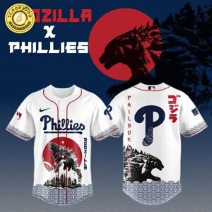 Godzilla x Philadelphia Phillies Japan Edition Baseball Jersey 2025