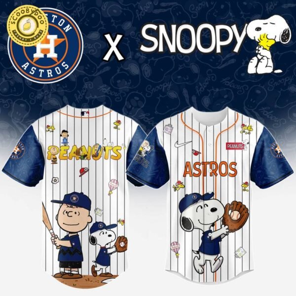 Houston Astros MLB “75th Anniversary of Peanuts” Snoopy Special Edition Jersey 2025