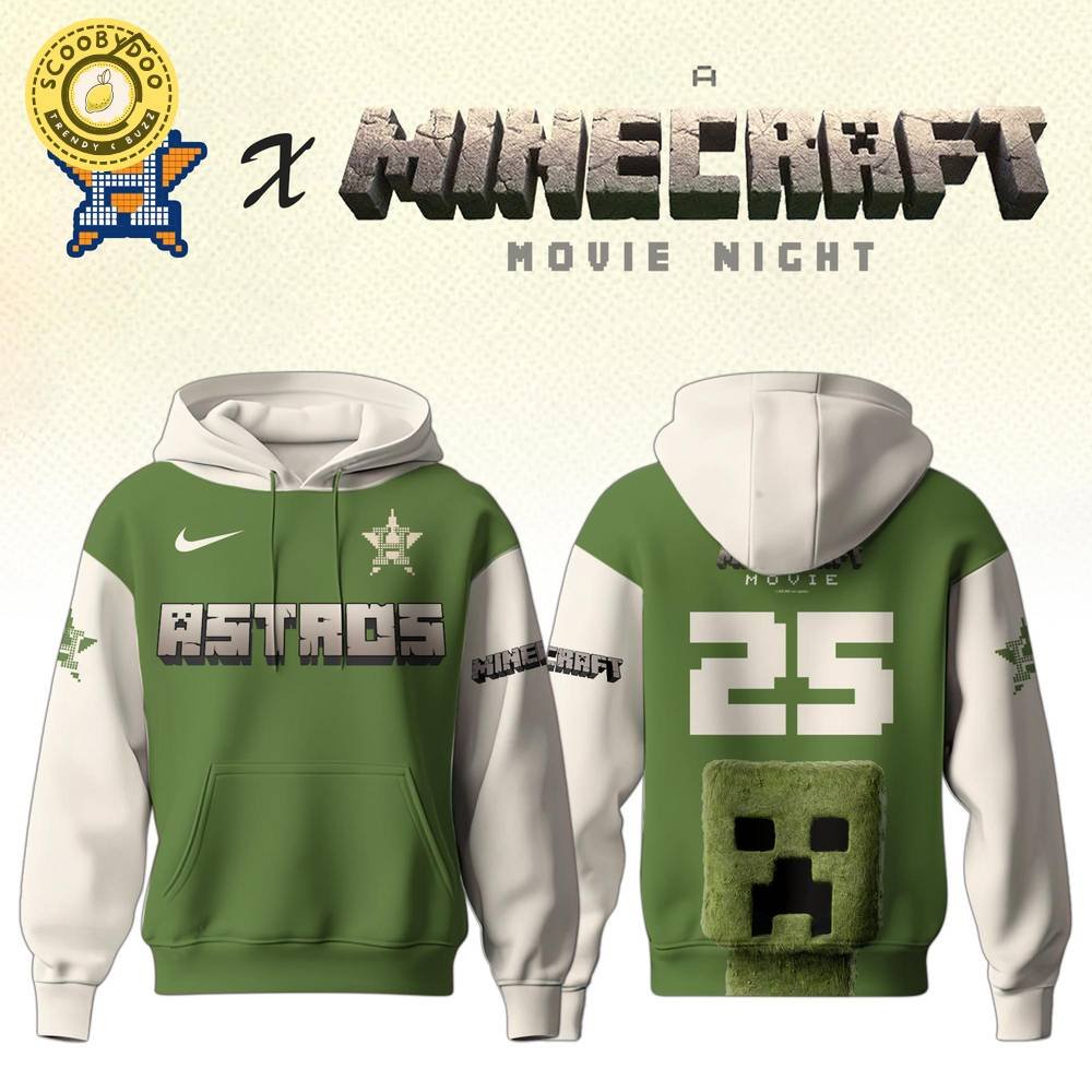 Houston Astros MLB x A MINECRAFT MOVIE Night Hoodie Editions Limited Houston Astros MLB x A MINECRAFT MOVIE Night Hoodie Editions Limited