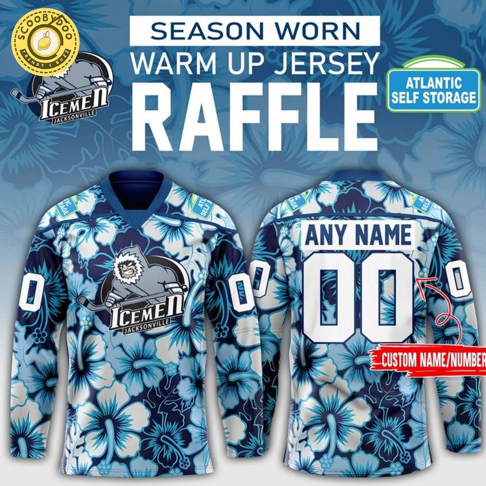 Jacksonville Icemen Season Worn Warm Up Hockey Jersey 2025 Jacksonville Icemen Season Worn Warm Up Hockey Jersey 2025