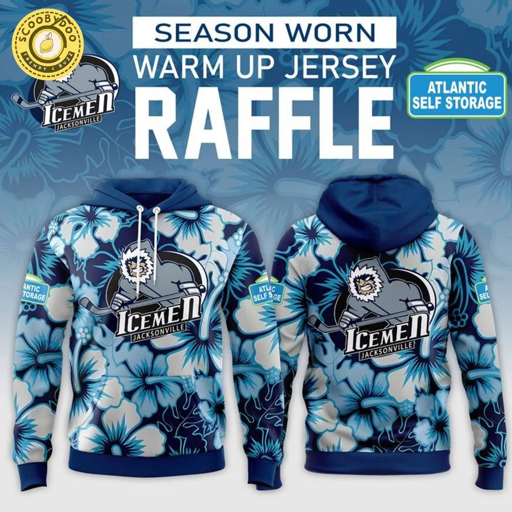Jacksonville Icemen Season Worn Warm Up Hoodie 2025 Jacksonville Icemen Season Worn Warm Up Hoodie 2025