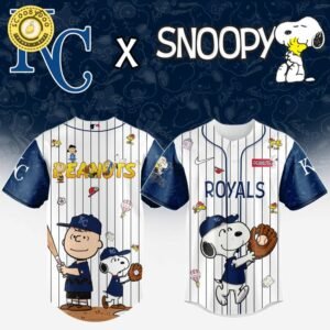Kansas City Royals MLB “75th Anniversary of Peanuts” Snoopy Special Edition Jersey 2025