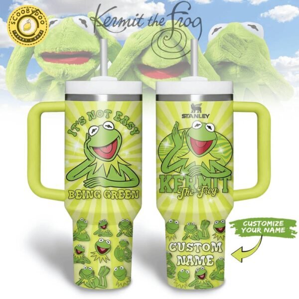 Kermit The Frog It Is Not Easy Being Green 40oz Tumbler With Handle