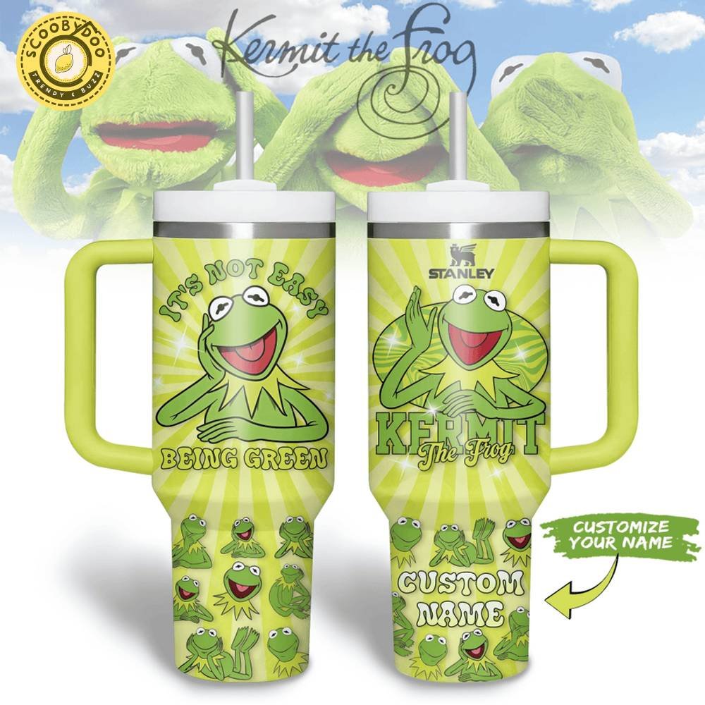 Kermit The Frog It Is Not Easy Being Green 40oz Tumbler With Handle Kermit The Frog It Is Not Easy Being Green 40oz Tumbler With Handle