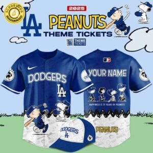 Los Angeles Dodgers x 75th Anniversary Of Peanuts Limited Edition Baseball Jersey 2025