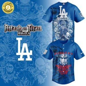 Los Angeles Dodgers x Attack on Titan Baseball Jersey