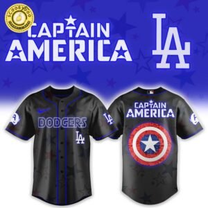 Los Angeles Dodgers x Captain America Avengers Combo Baseball Jersey