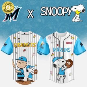 Miami Marlins MLB “75th Anniversary of Peanuts” Snoopy Special Edition Jersey 2025