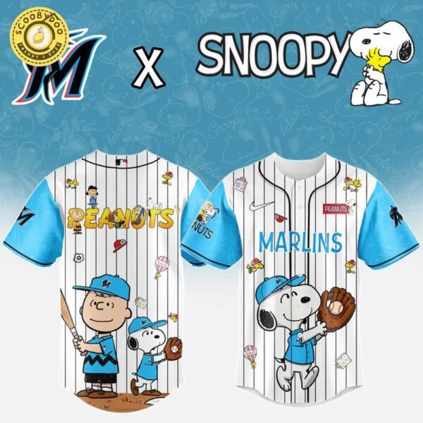 Miami Marlins MLB “75th Anniversary of Peanuts” Snoopy Special Edition Jersey 2025