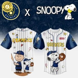 Milwaukee Brewers MLB “75th Anniversary of Peanuts” Snoopy Special Edition Jersey 2025