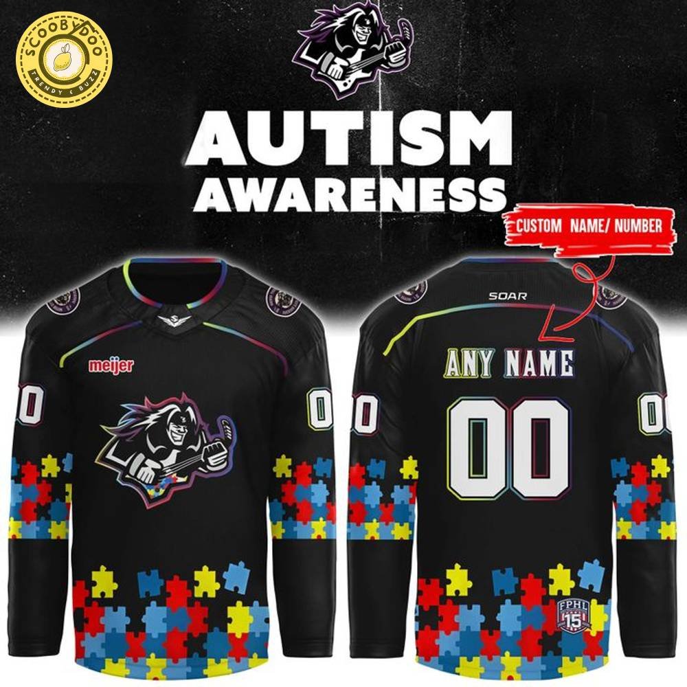 Motor City Rockers x Autism Awareness Hockey Jersey 2025 Motor City Rockers x Autism Awareness Hockey Jersey 2025
