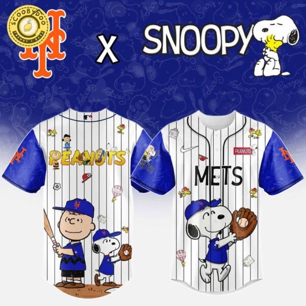 New York Mets MLB “75th Anniversary of Peanuts” Snoopy Special Edition Jersey 2025