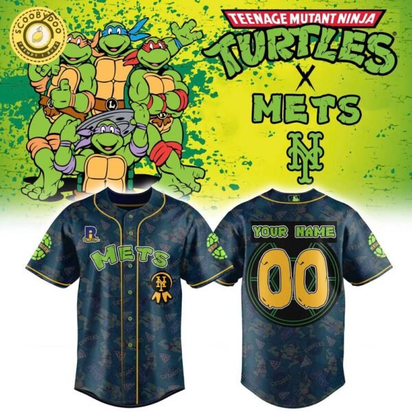 New York Mets Turtle Powered RI Comic Baseball Jersey