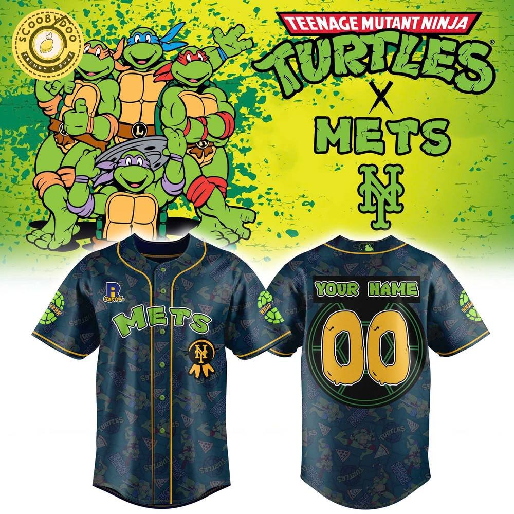 New York Mets Turtle Powered RI Comic Baseball Jersey New York Mets Turtle Powered RI Comic Baseball Jersey