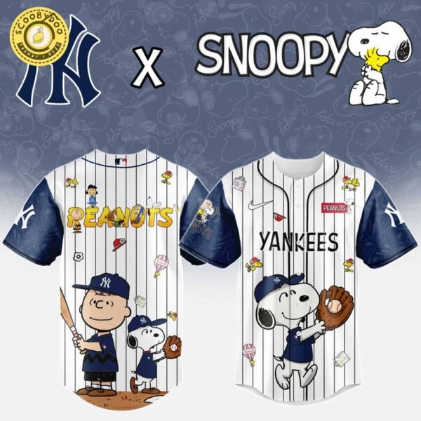 New York Yankees MLB “75th Anniversary of Peanuts” Snoopy Special Edition Jersey 2025