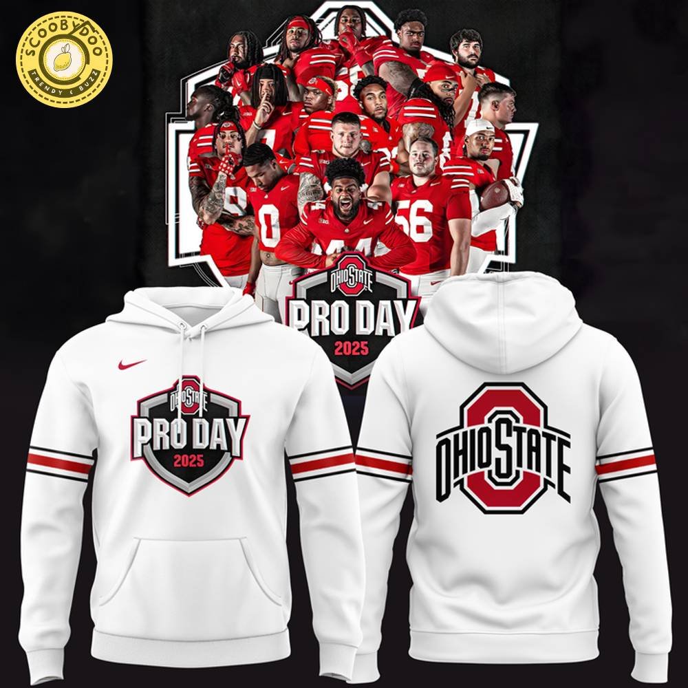 Ohio State Buckeyes Pro Day 2025 White Hoodie Ohio State Buckeyes Pro Day 2025 White Hoodie