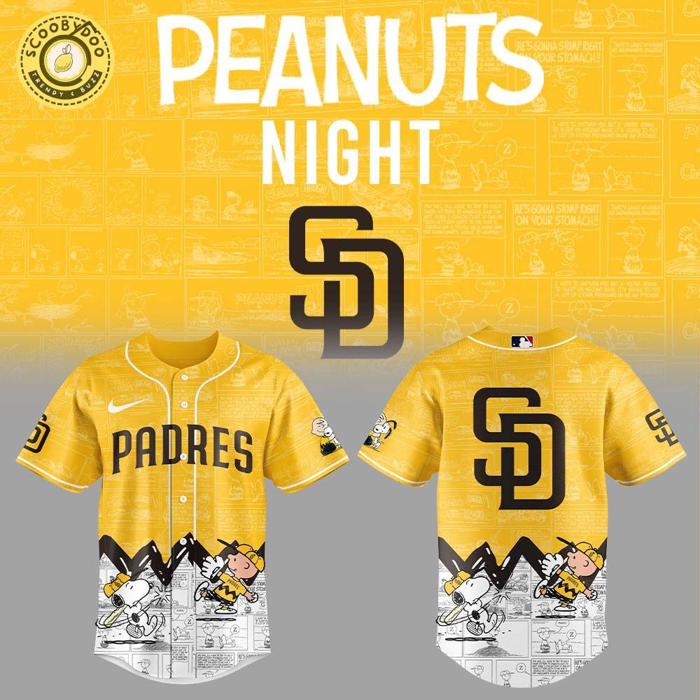 San Diego Padres 75th Anniversary of Peanuts Baseball Jersey San Diego Padres 75th Anniversary of Peanuts Baseball Jersey