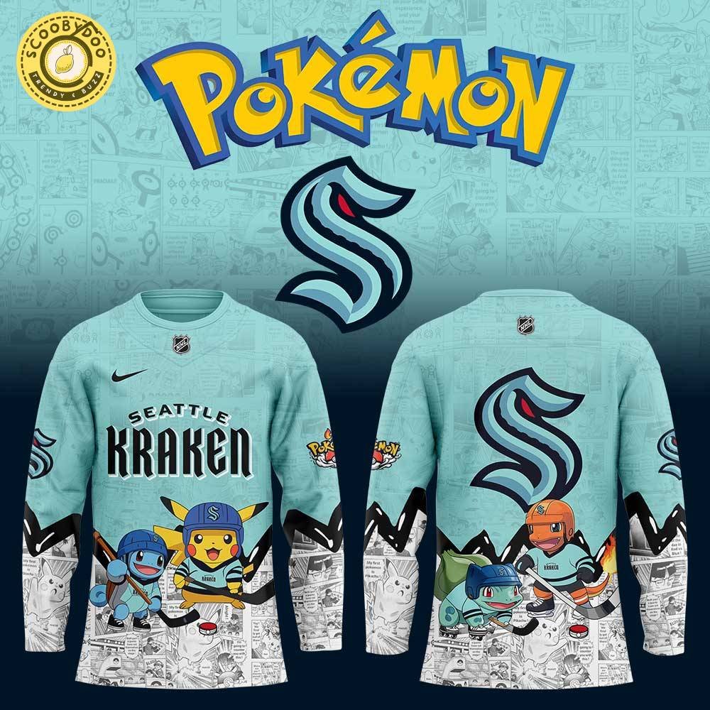 Seattle Kraken x Pokémon New Hockey Jersey Seattle Kraken x Pokémon New Hockey Jersey