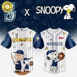 Seattle Mariners MLB “75th Anniversary of Peanuts” Snoopy Special Edition Jersey 2025