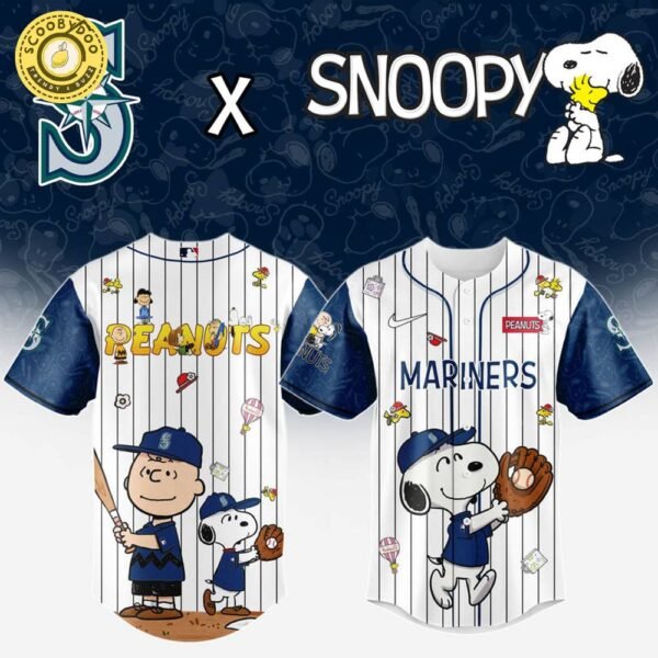 Seattle Mariners MLB “75th Anniversary of Peanuts” Snoopy Special Edition Jersey 2025