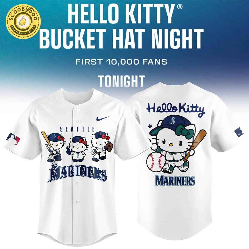 Seattle Mariners x Hello Kitty New Season Collection White Baseball Jersey 2025 Seattle Mariners x Hello Kitty New Season Collection White Baseball Jersey 2025