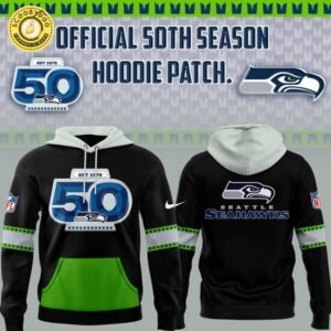 Seattle Seahawks our 50th season patch Hoodie 2025 Limited Edition