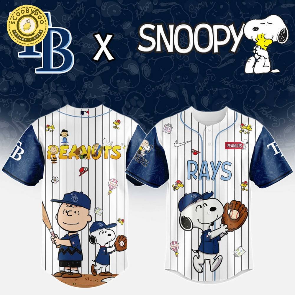 Tampa Bay Rays MLB “75th Anniversary of Peanuts” Snoopy Special Edition Jersey 2025 Tampa Bay Rays MLB “75th Anniversary of Peanuts” Snoopy Special Edition Jersey 2025