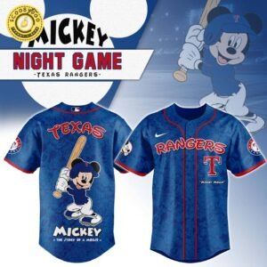 Texas Rangers x Mickey Night Game Baseball Jersey