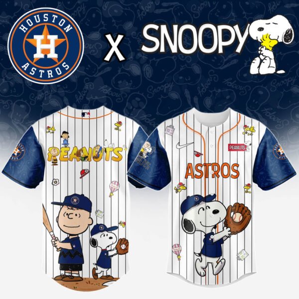 Houston Astros MLB “75th Anniversary of Peanuts” Snoopy Special Edition Jersey 2025