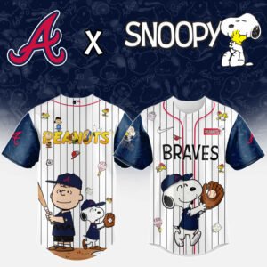 Atlanta Braves MLB “75th Anniversary of Peanuts” Snoopy Special Edition Jersey 2025