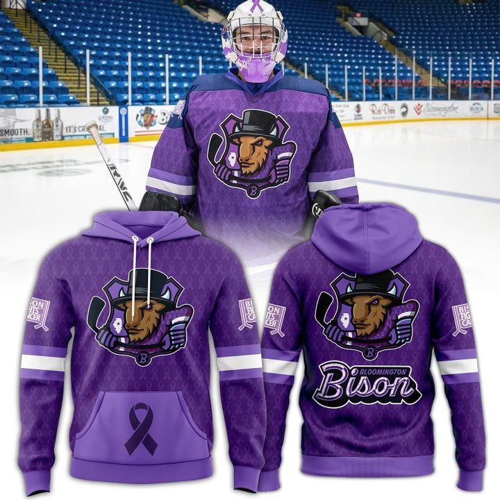 Bloomington Bison Hockey Fights Cancer Hoodie 2025 Bloomington Bison Hockey Fights Cancer Hoodie 2025