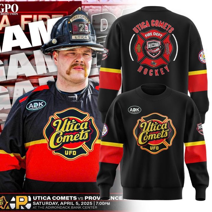 Utica Comets x Fire Department Sweatshirt 2025 Utica Comets x Fire Department Sweatshirt 2025