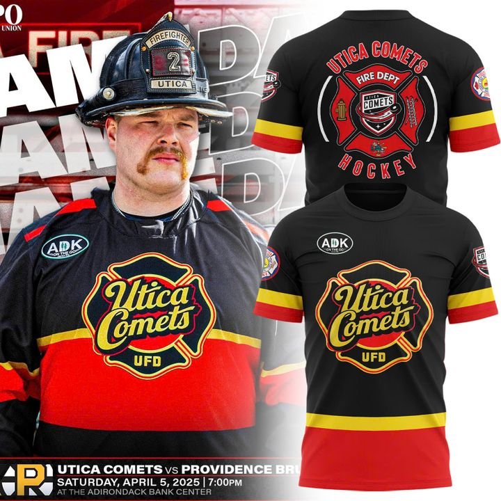 Utica Comets x Fire Department T-shirt 2025 Utica Comets x Fire Department T-shirt 2025