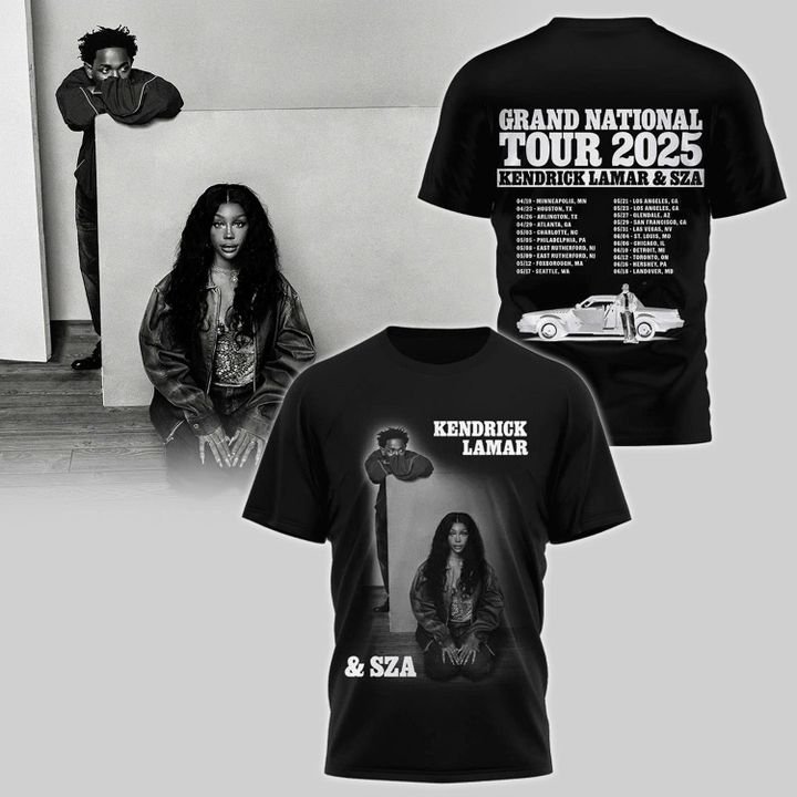 Kendrick Lamar xSZA Grand National Tour 2025 Tshirt Kendrick Lamar xSZA Grand National Tour 2025 Tshirt