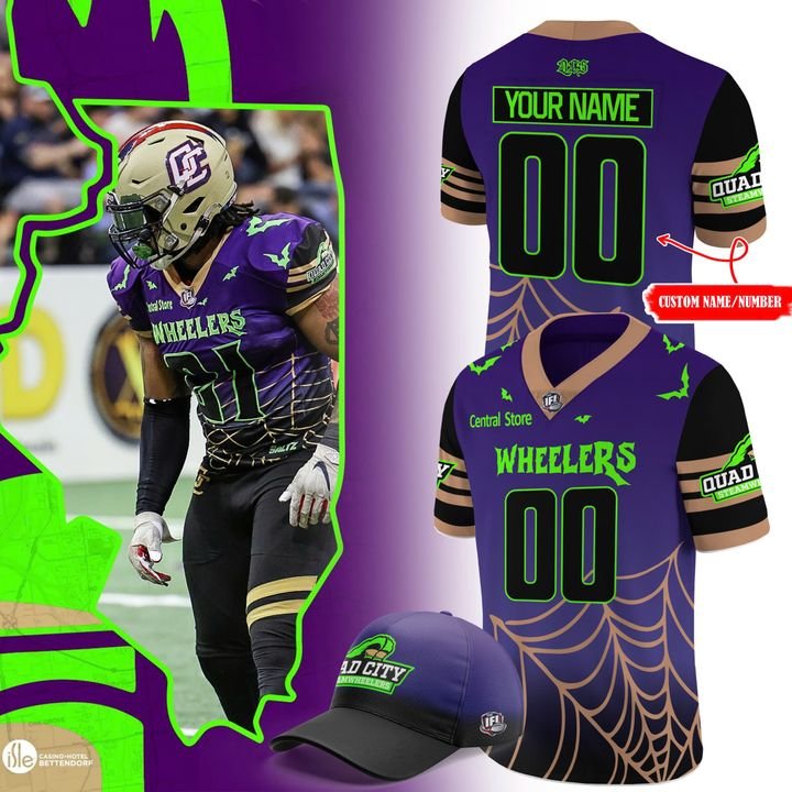 Quad City Steamwheelers Halloween Football Jersey 2025 – Indoor Football Spooky Edition Quad City Steamwheelers Halloween Football Jersey 2025 – Indoor Football Spooky Edition