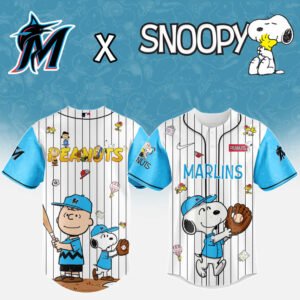 Miami Marlins MLB “75th Anniversary of Peanuts” Snoopy Special Edition Jersey 2025