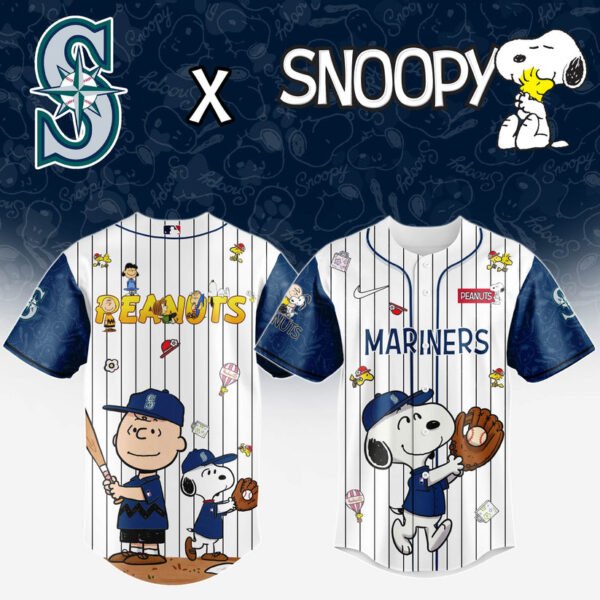 Seattle Mariners MLB “75th Anniversary of Peanuts” Snoopy Special Edition Jersey 2025