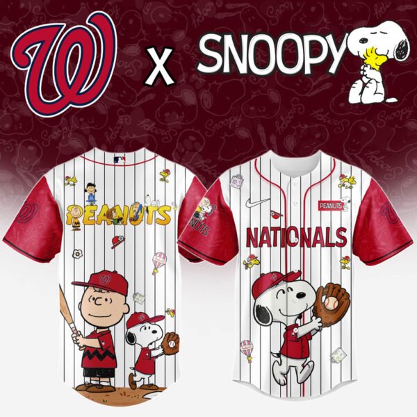 Washington Nationals MLB “75th Anniversary of Peanuts” Snoopy Special Edition Jersey 2025