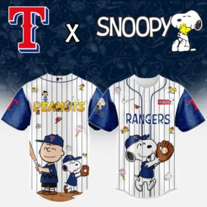 Texas Rangers MLB “75th Anniversary of Peanuts” Snoopy Special Edition Jersey 2025