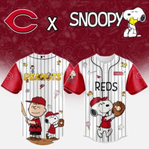 Cincinnati Reds MLB “75th Anniversary of Peanuts” Snoopy Special Edition Jersey 2025